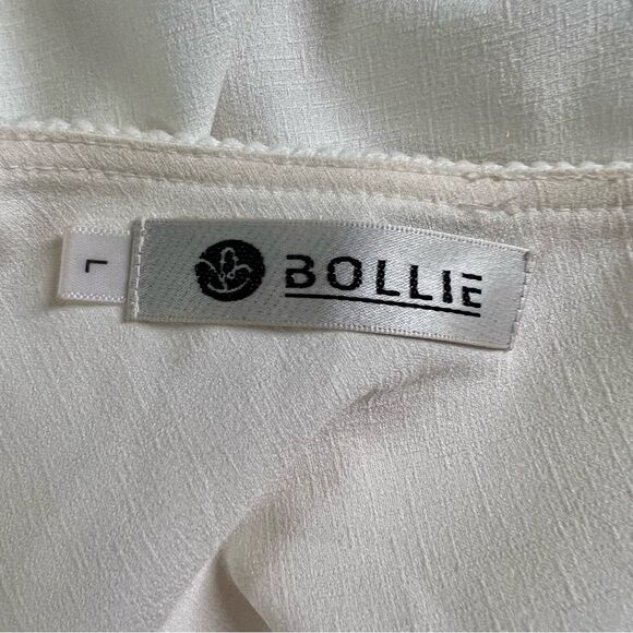 BOLLIE Cinch Waist Swim Beach Cover Up with Tassel Detail White Cream Size Large - Picture 9 of 10